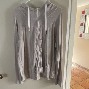 GUC Zella Gray Light weight jersey front zip hoodie XL